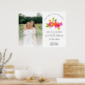 フローラシンプルLGBTカップル婚約したウェルカムゲスト ポスター (キッチン)