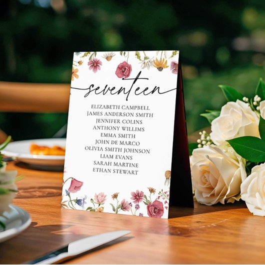 フローラシーティングチャートカード | 表17 招待状