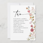 フローラシーティングチャートカード | 表2 招待状 (正面)