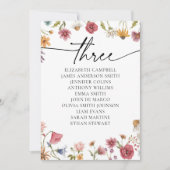 フローラシーティングチャートカード | 表3 招待状 (正面)