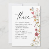 フローラシーティングチャートカード | 表3 招待状 (正面)