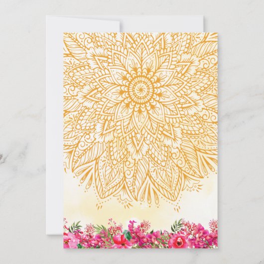 フローラシーマンサムゴッドバライインディアンベビーシャワー 招待状 (裏面)