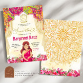 フローラシーマンサムゴッドバライインディアンベビーシャワー 招待状