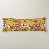 フローラシームレスなパターンの花,蝶,赤 ボディピロー (裏面)