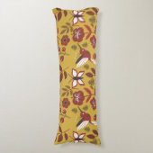 フローラシームレスなパターンの花,蝶,赤 ボディピロー (正面縦)