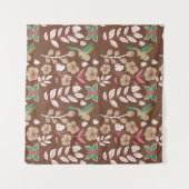 フローラシームレスなパター葉ンの花、蝶 タペストリー (正面(横))