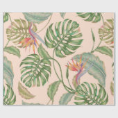 フローラシームレスなヴィンテージの熱帯パターン背景 ラッピングペーパー (フラット)