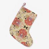 フローラシームレスなヴィンテージパターンデザイン。 スモールクリスマスストッキング (正面 (吊り時))