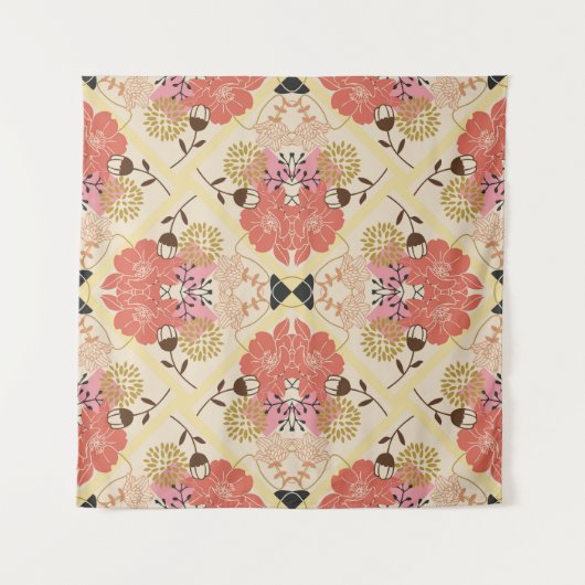 フローラシームレスなヴィンテージパターンデザイン。 タペストリー (正面)