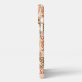 フローラシームレスパタパーソナライズされたーンピンク名 iPhoneケース (左側面)