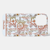 フローラシームレスパタパーソナライズされたーン iPhoneケース (裏面横)