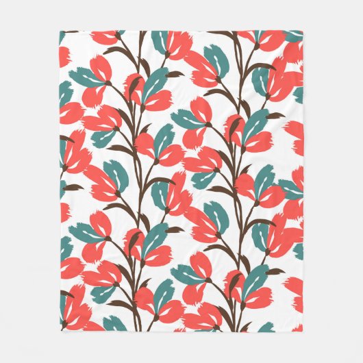 フローラシームレスパターン。かわいいフローラの背景。P フリースブランケット (正面)