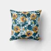 フローラシームレスパターン、アールヌーボー クッション (裏面)