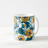 フローラシームレスパターン、アールヌーボー コーヒーマグカップ (正面右)