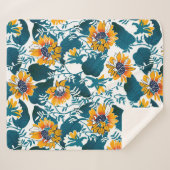 フローラシームレスパターン、アールヌーボー シェルパブランケット (正面(横))