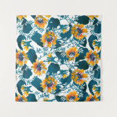 フローラシームレスパターン、アールヌーボー タペストリー (正面(横))