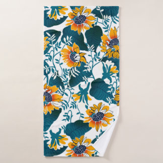 フローラシームレスパターン、アールヌーボー バスタオル