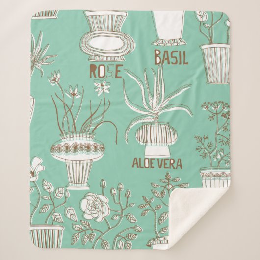 フローラシームレスパターン シェルパブランケット (正面)