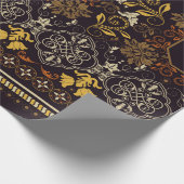 フローラシームレスパターン。ヴィンテージインディアン装飾 ラッピングペーパー (角)