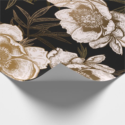 フローラシームレスパターン。庭の花は、 ラッピングペーパー (角)