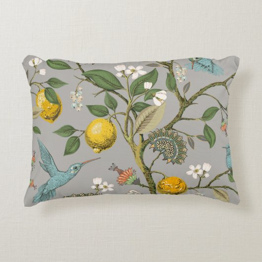 フローラシームレスパターン。植物性の壁紙。計画 アクセントクッション (正面)