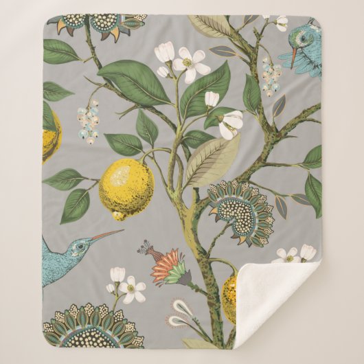 フローラシームレスパターン。植物性の壁紙。計画 シェルパブランケット (正面)