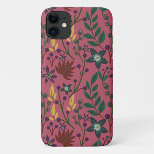 フローラシームレスパタ葉ンク花 iPhone 11 ケース