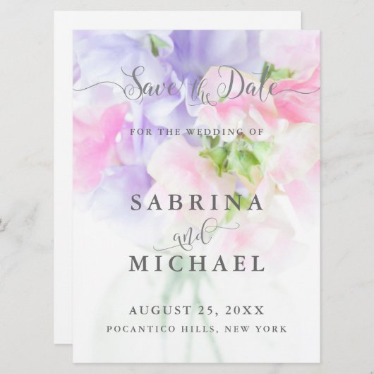 フローラシ結婚ックの甘い豆 セーブザデート (正面/裏面)