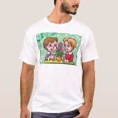 フローラジェミニの双子の男の子と花 Tシャツ (正面)