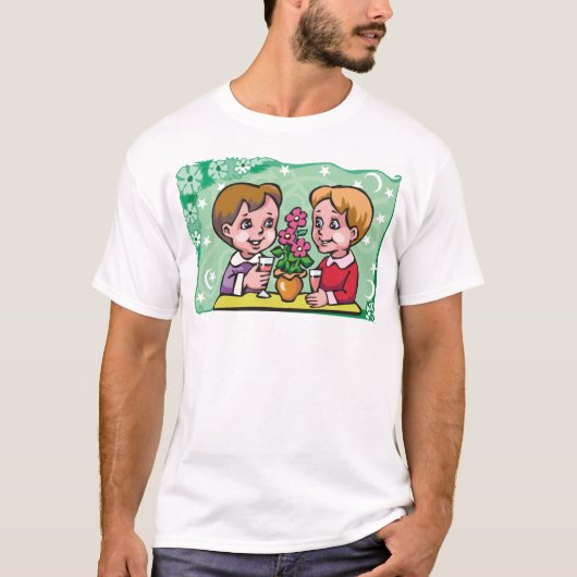 フローラジェミニの双子の男の子と花 Tシャツ (正面)