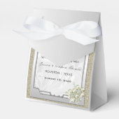 フローラジェムシルバーフレーム、金ゴールド&シルバー結婚ズ フェイバーボックス (正面サイド)