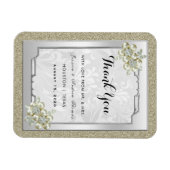 フローラジェムシルバーフレーム、金ゴールド&シルバー結婚ズ マグネット (横)