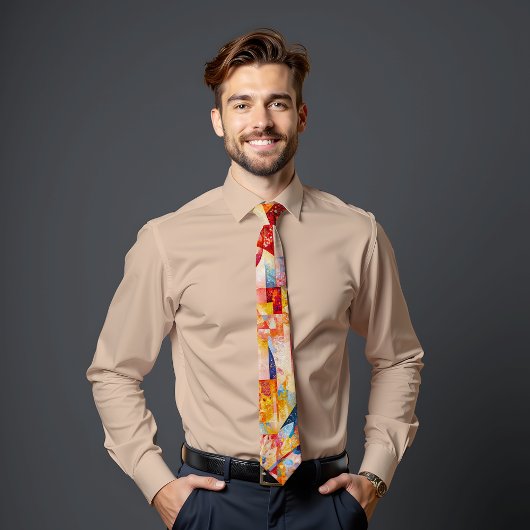 フローラジオメトリ抽象芸術のネクタイ ネクタイ