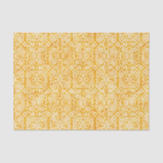 フローラジオメトリ金ゴールドベージュ 薄葉紙 (正面)