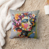 "フローラジオメトリ" – 植物学ポートレート クッション (ブランケット)