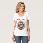 "フローラジオメトリ" – 植物学ポートレート Tシャツ (正面フル)