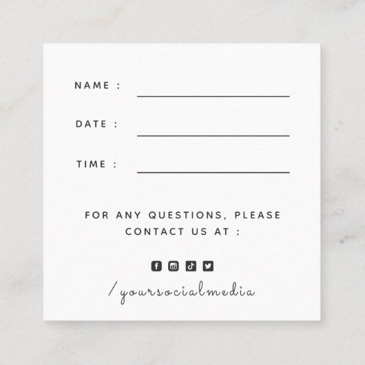 フローラジャックラッセルテリアアポイントメントリマインダー スクエア名刺 (裏面)