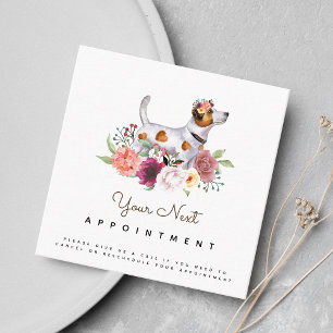 フローラジャックラッセルテリアアポイントメントリマインダー スクエア名刺