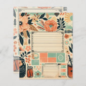 フローラジャンクジャーナルページピーチ&ティール（緑がかった色）サザン (正面/裏面)