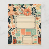 フローラジャンクジャーナルページピーチ&ティール（緑がかった色）サザン (正面)