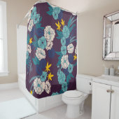 フローラジャングルで、蛇の継ぎ目のない模様が入っている シャワーカーテン (インサイチュ)