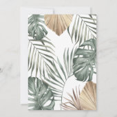 フローラジャングルサファリアニマルガールベビーシャワー 招待状 (裏面)