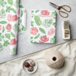 フローラジャングルサファリベイビーシャワートロピカルフローラ ラッピングペーパー