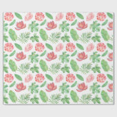 フローラジャングルサファリベイビーシャワートロピカルフローラ ラッピングペーパー (フラット)