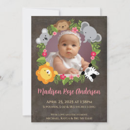 フローラジャングルサファリリースベビーガール発表 案内状