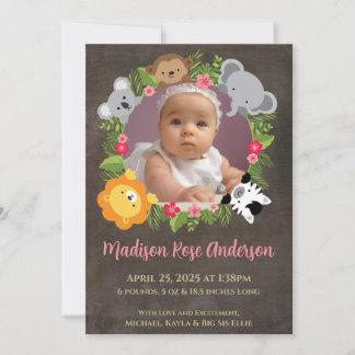 フローラジャングルサファリリースベビーガール発表 案内状