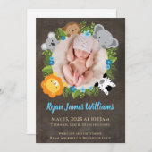 フローラジャングルサファリリース男の赤ちゃん発表 案内状 (正面/裏面)