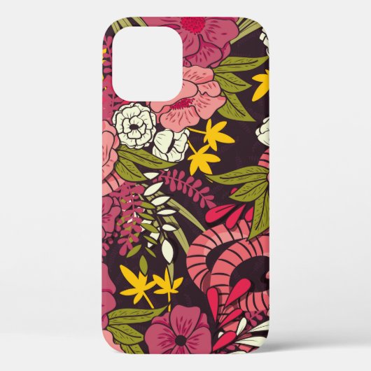 フローラジャングル,ヘビ模様の熱帯花 Case-Mate iPhoneケース (裏面)