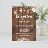 フローラジャース素朴ウェディングレセプションカードウッド 招待状 (スタンド正面)