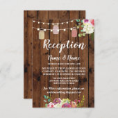 フローラジャース素朴ウェディングレセプションカードウッド 招待状 (正面/裏面)